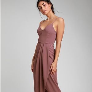 Lulu’s Mauve Midi Dress